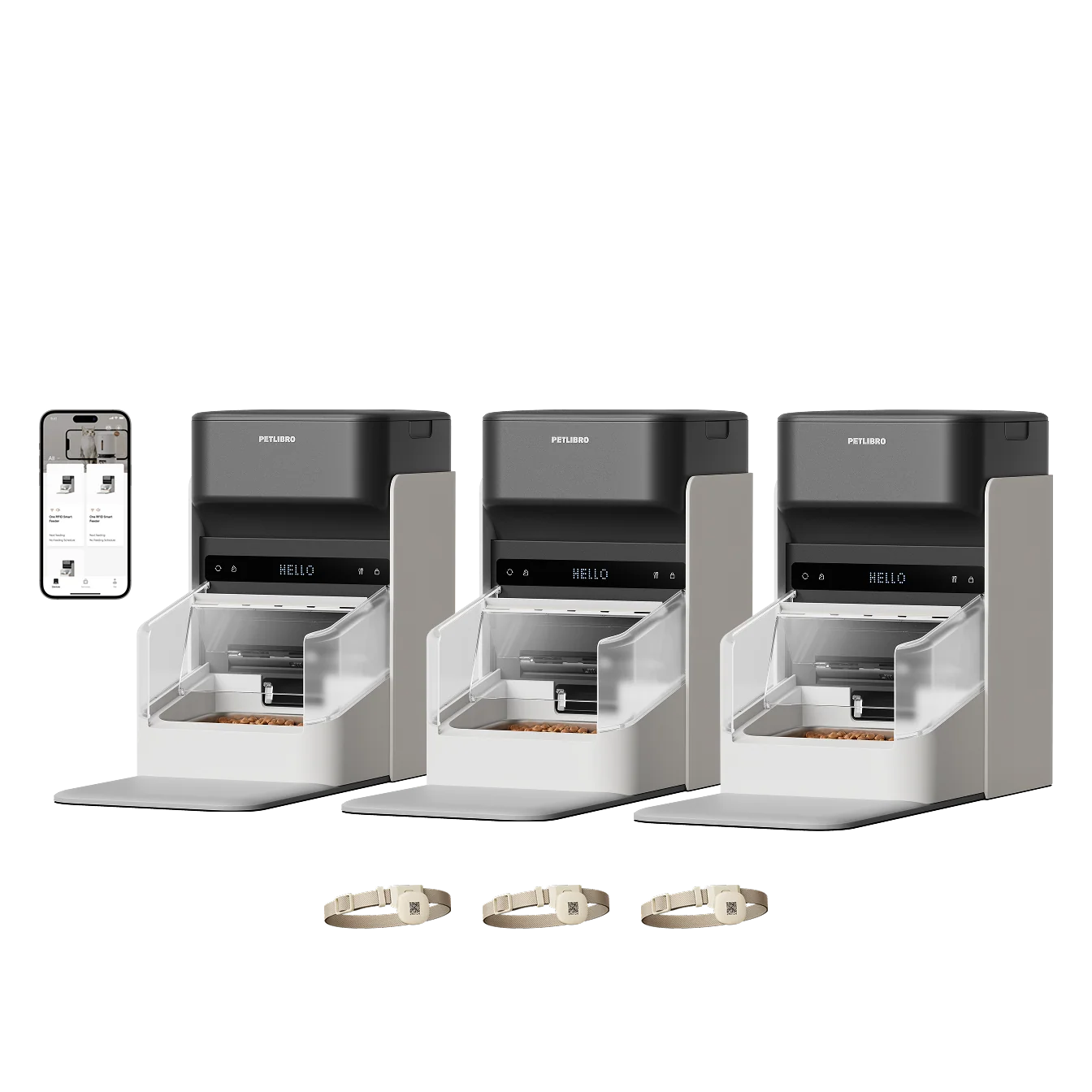 One RFID Smart Feeder with Collar Tag Access and App Scheduling