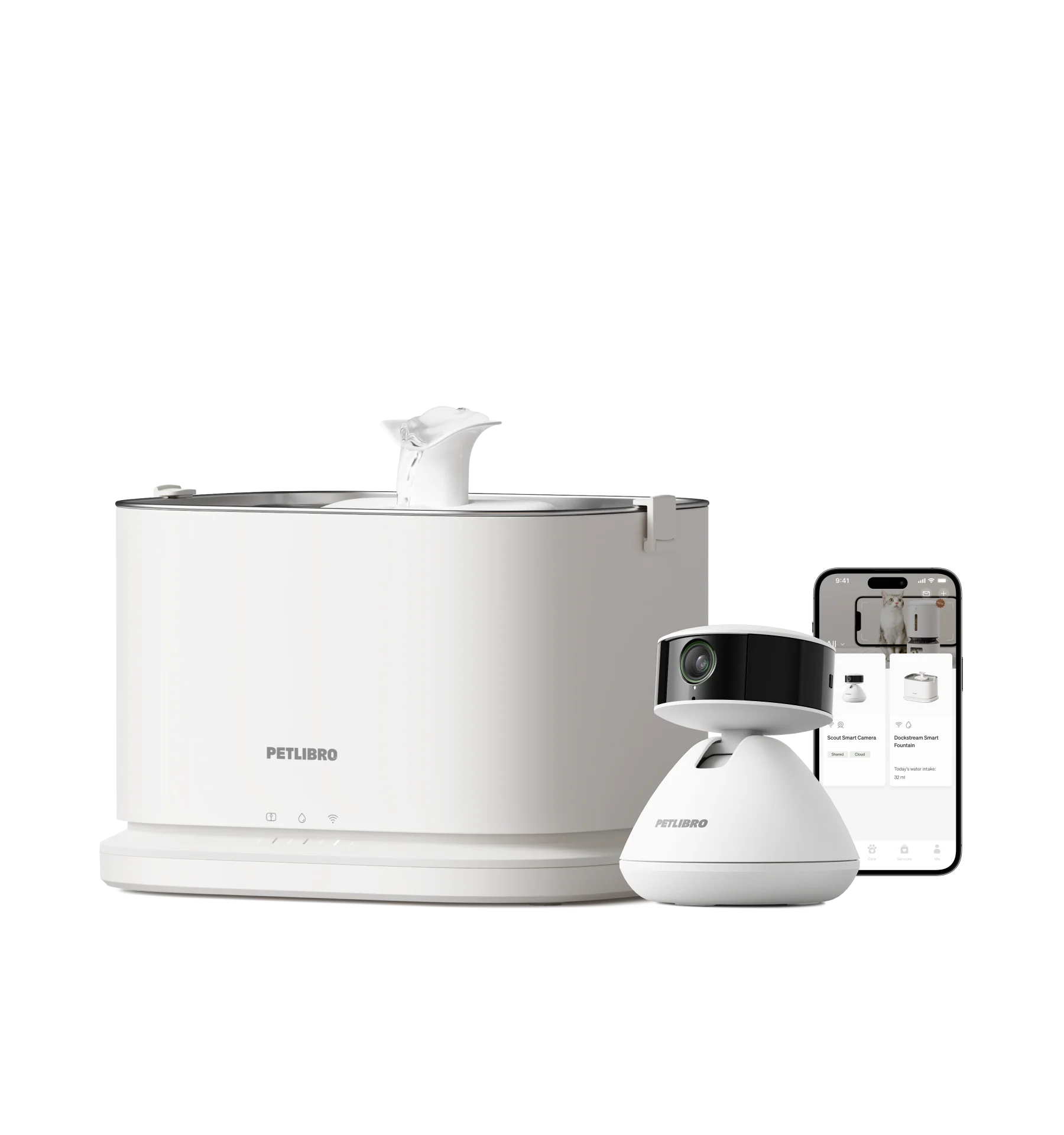 Scout Smart Camera and Dockstream 2 Smart Fountain Bundle