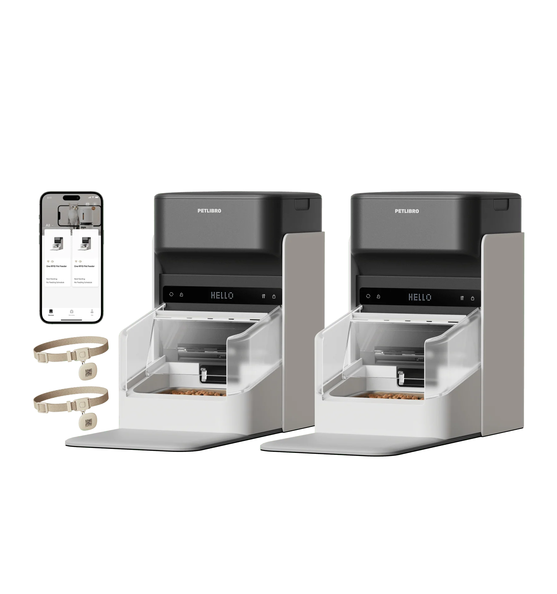 One RFID Smart Feeder with 15-Cup Capacity for Scheduled Meals