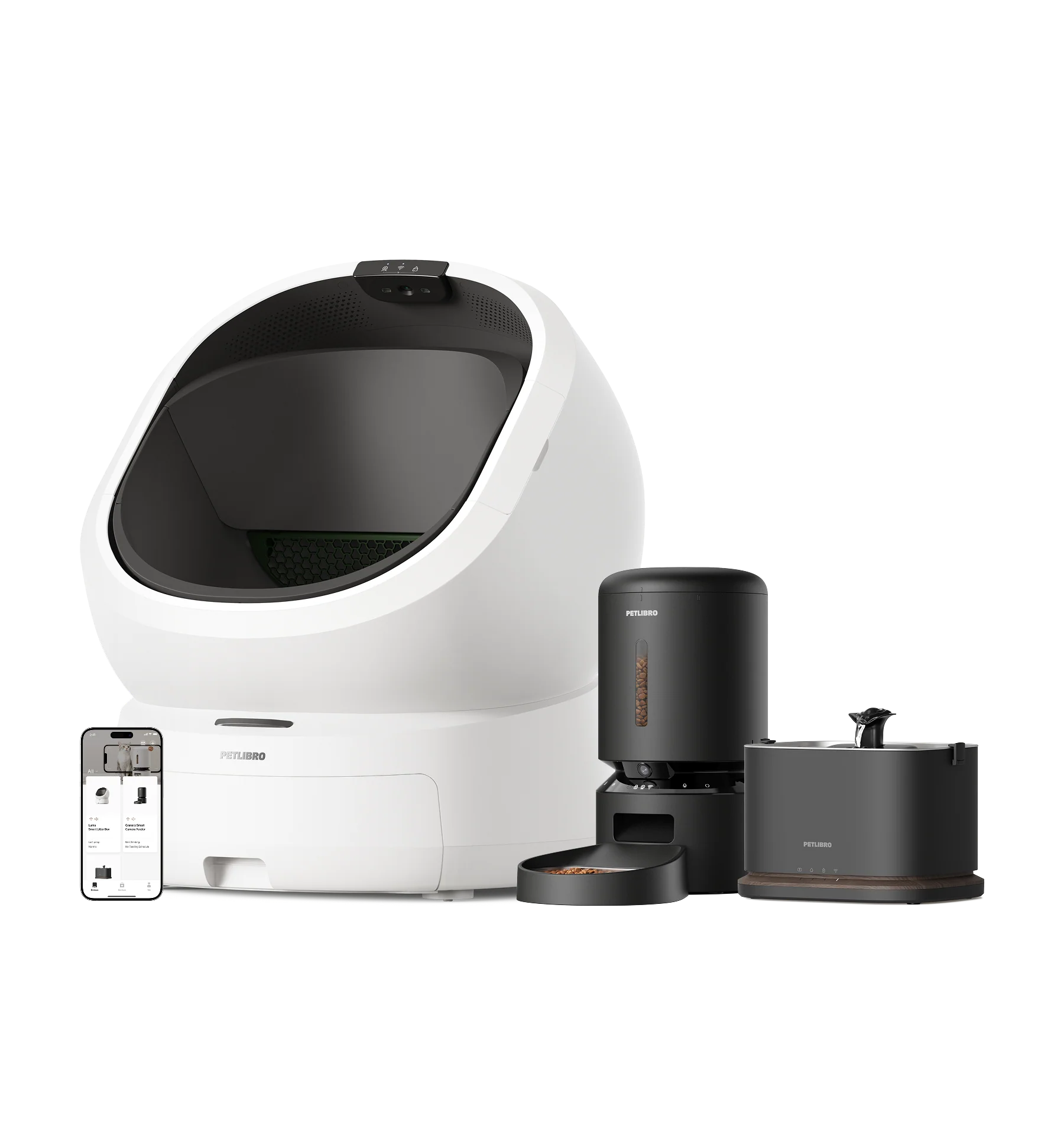 Luma Smart Litter Box, Granary Smart Camera Feeder and Dockstream 2 Fountain