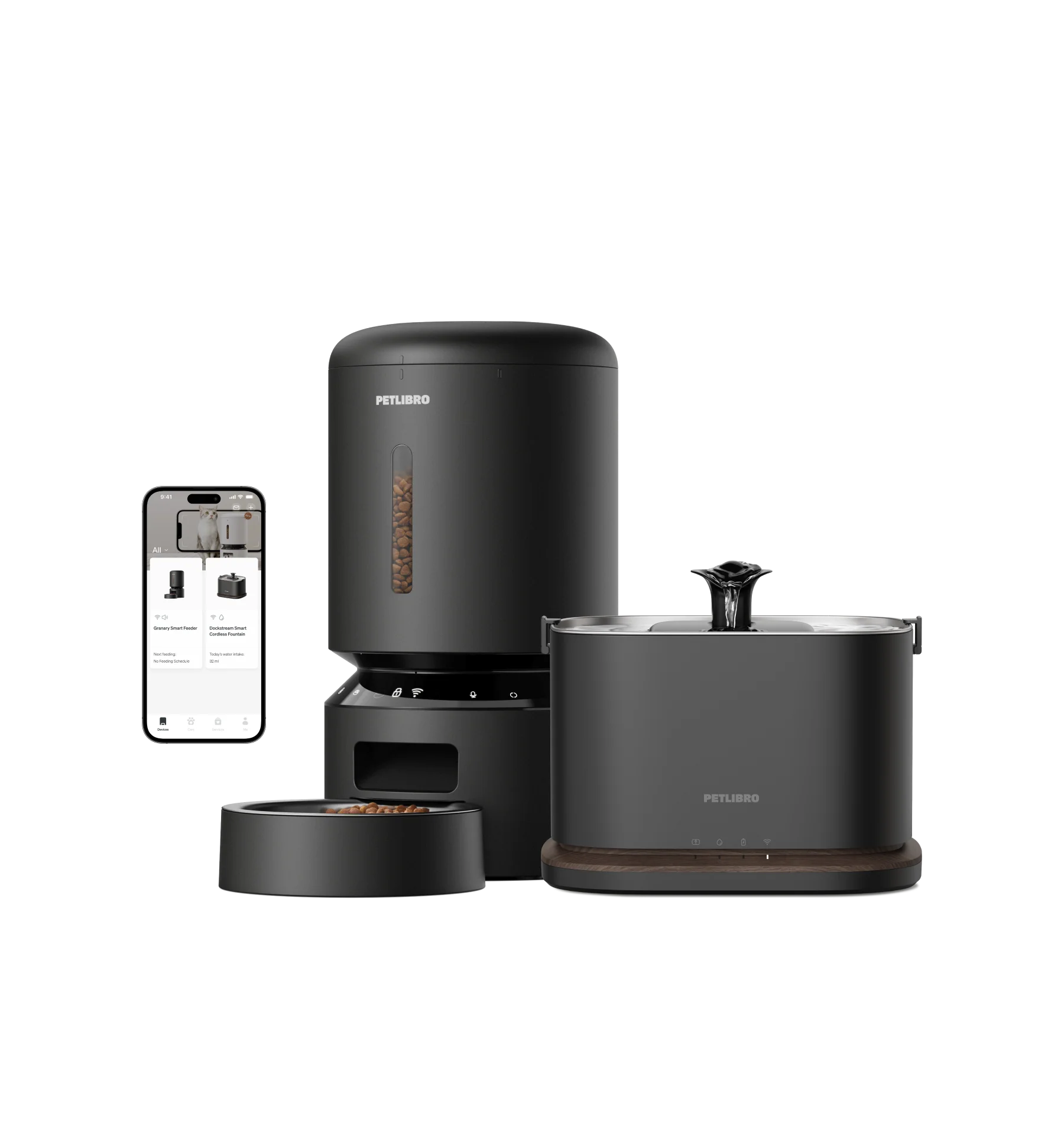 Petlibro Smart Feeding and Hydration Essential Bundle with Granary Feeder and Dockstream 2 Fountain