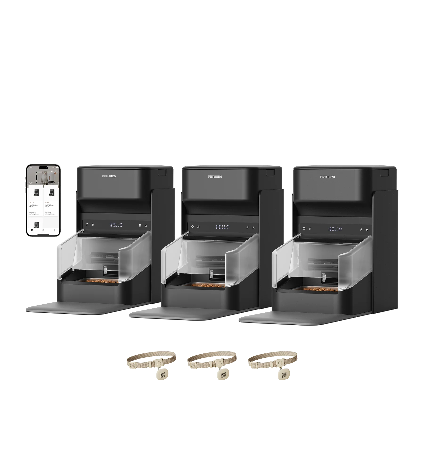 One RFID Smart Feeder with Collar Tag Access and App Scheduling