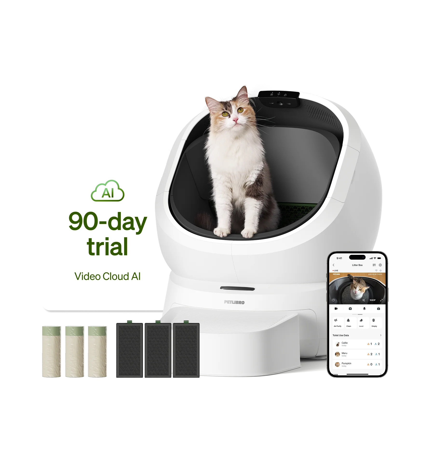Luma Smart Care Bundle with Self-Cleaning Litter Box and Refills