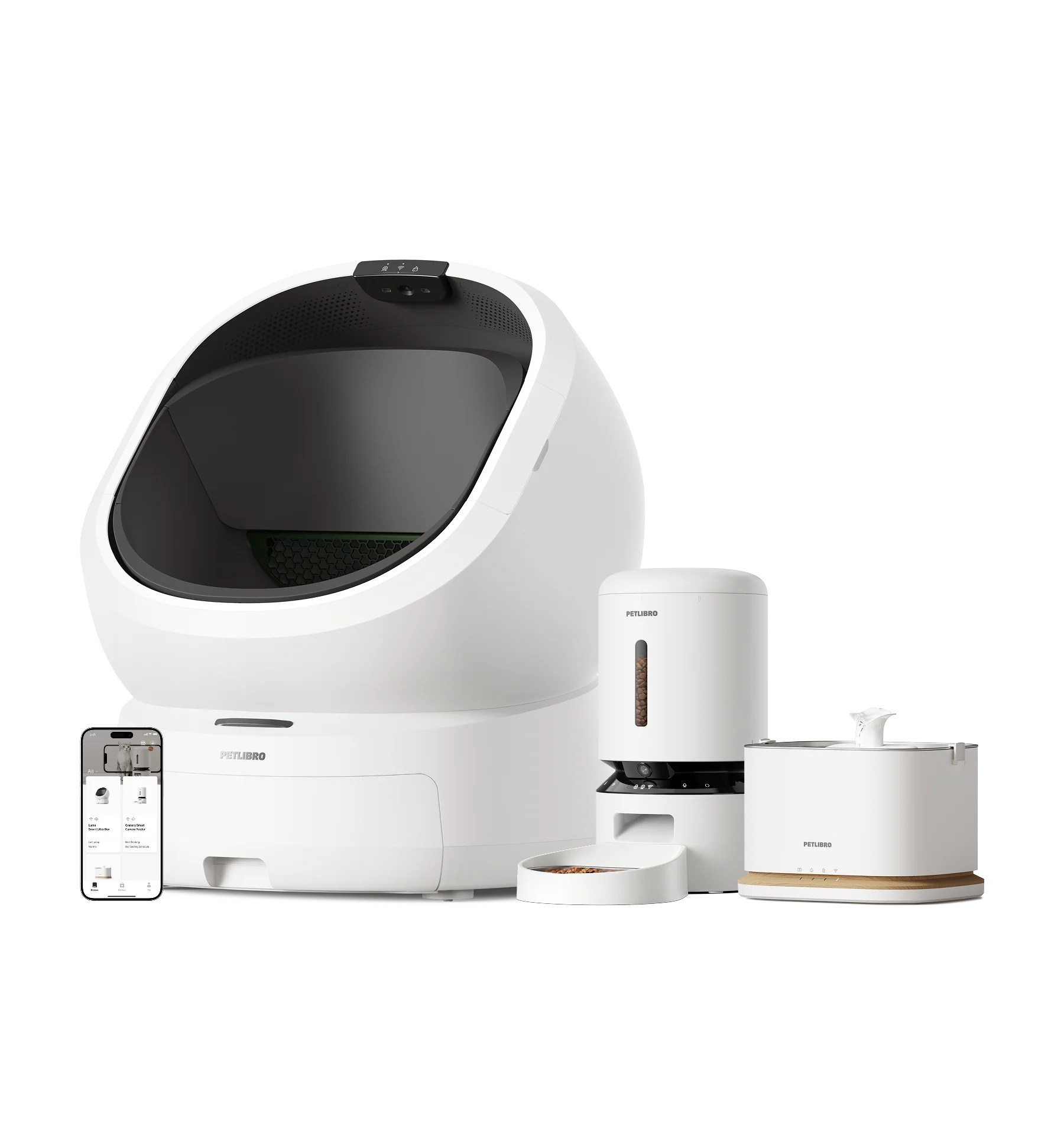 Luma Smart Litter Box, Granary Smart Camera Feeder and Dockstream 2 Fountain