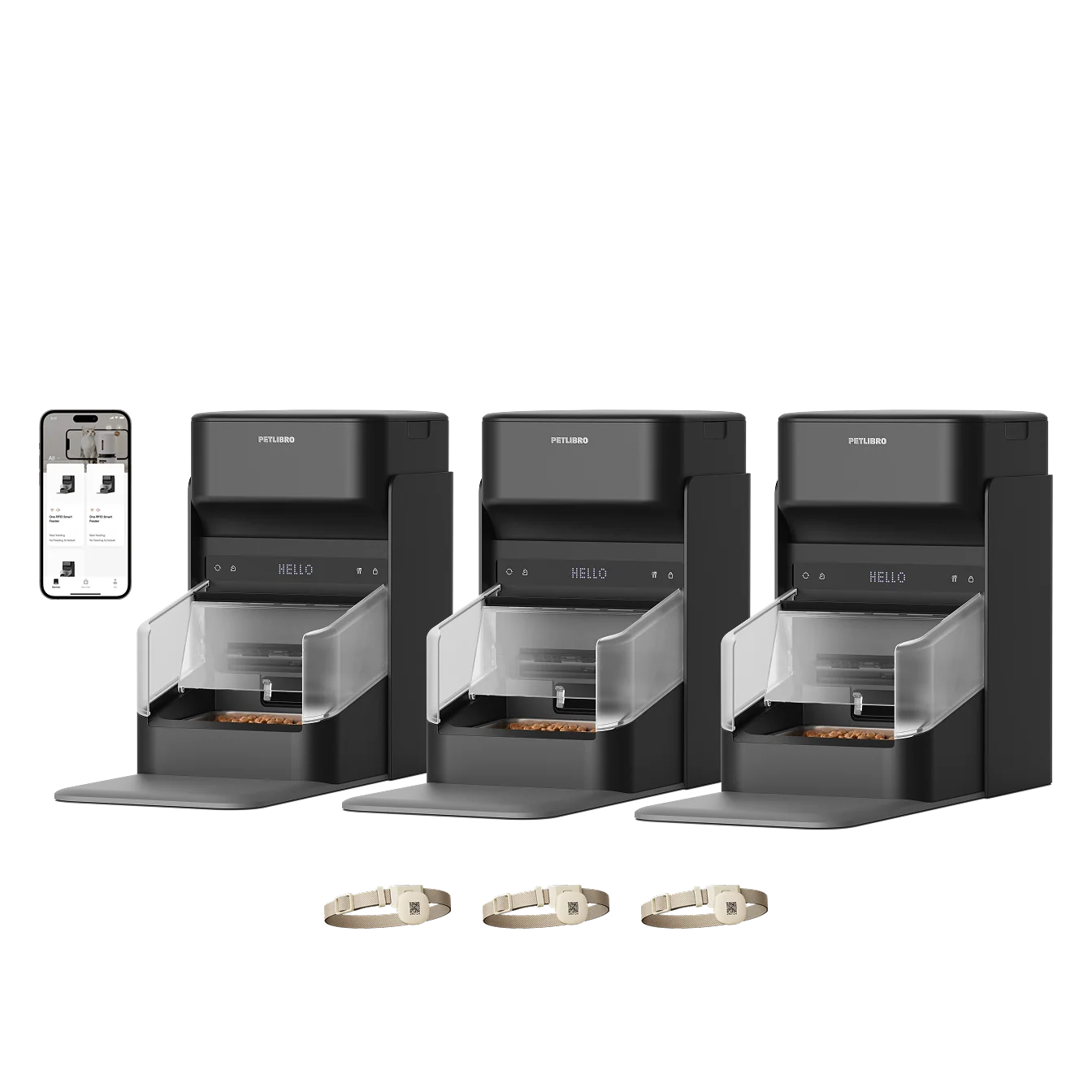 One RFID Smart Feeder with Collar Tag Access and App Scheduling