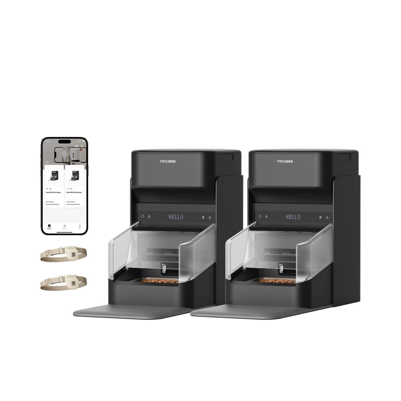 One RFID Smart Feeder with Collar Tag Access and App Scheduling