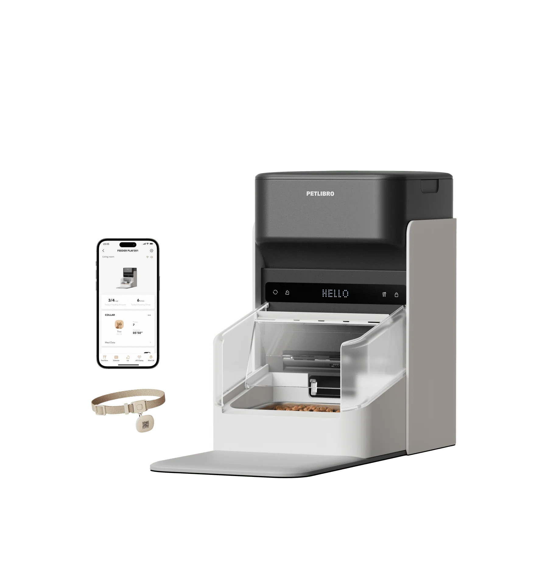 One RFID Smart Feeder with 15-Cup Capacity for Scheduled Meals