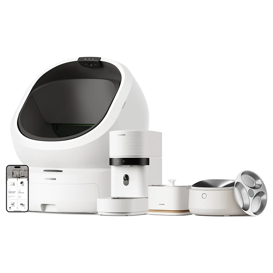 Paket Perawatan Pintar All-in-One Ultimate dengan Feeder, Fountain, dan Litter Box