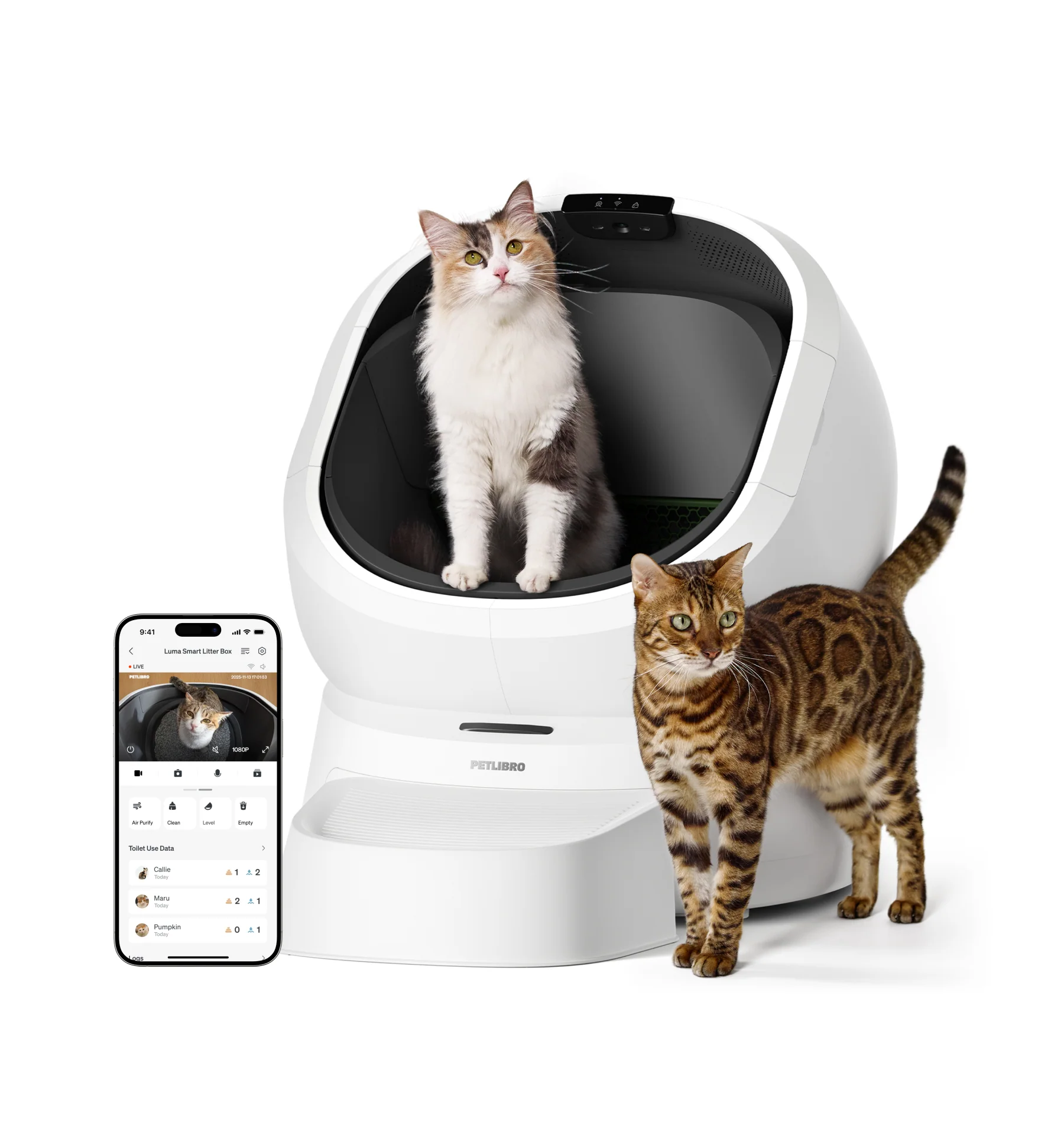Luma Smart Litter Box with Auto Scooping, Odor Control and AI Waste Analysis