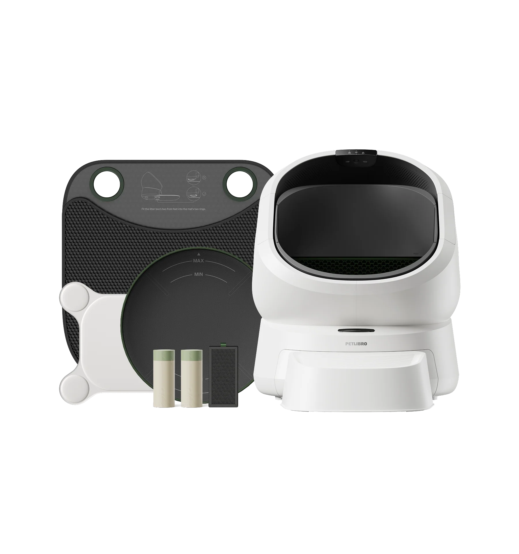 Luma Smart Litter Box with Accessory Kit and Carpet Base Bundle