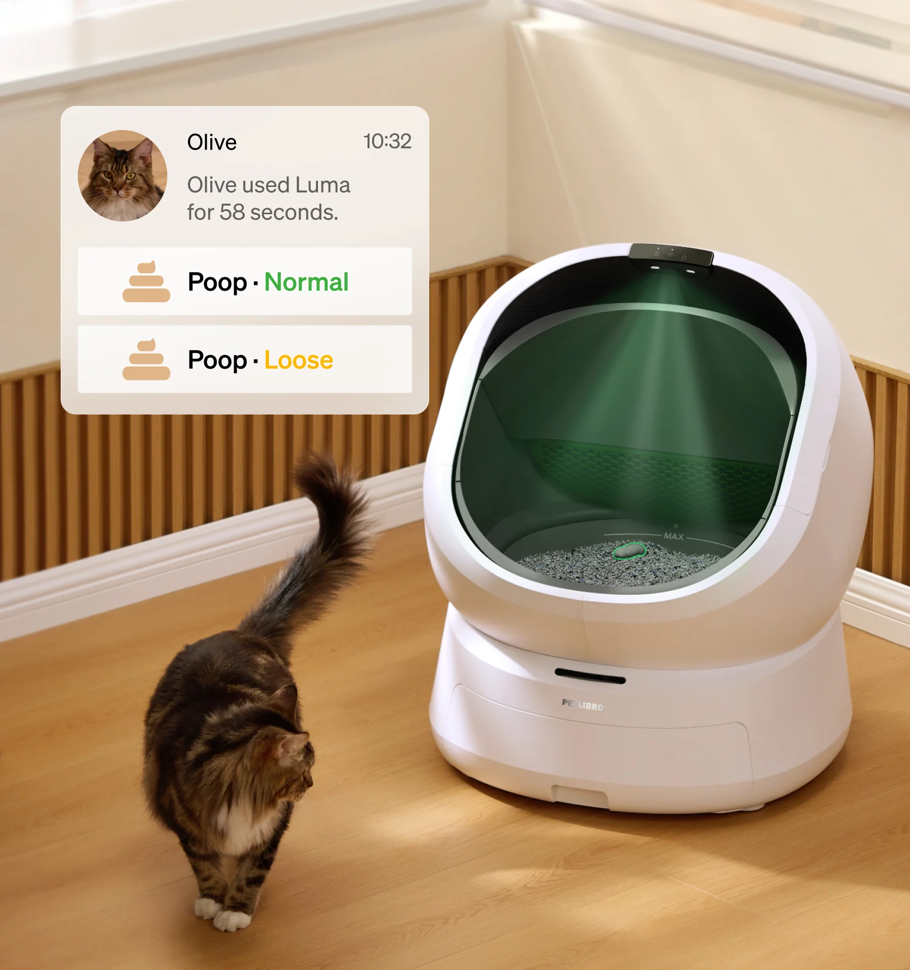Luma Smart Litter Box with Auto Scooping, Odor Control and AI Waste Analysis
