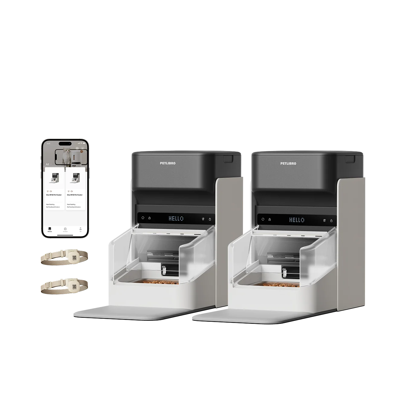 One RFID Smart Feeder with Collar Tag Access and App Scheduling