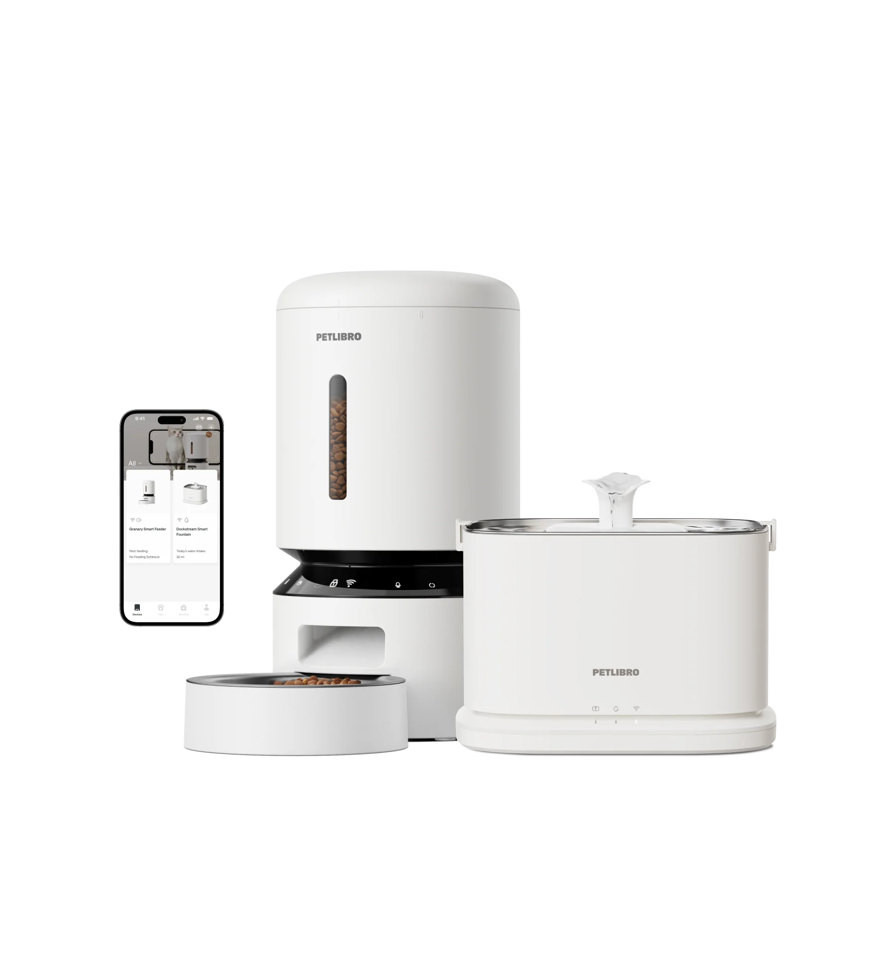 Petlibro Smart Feeding and Hydration Essential Bundle with Granary Feeder and Dockstream 2 Fountain
