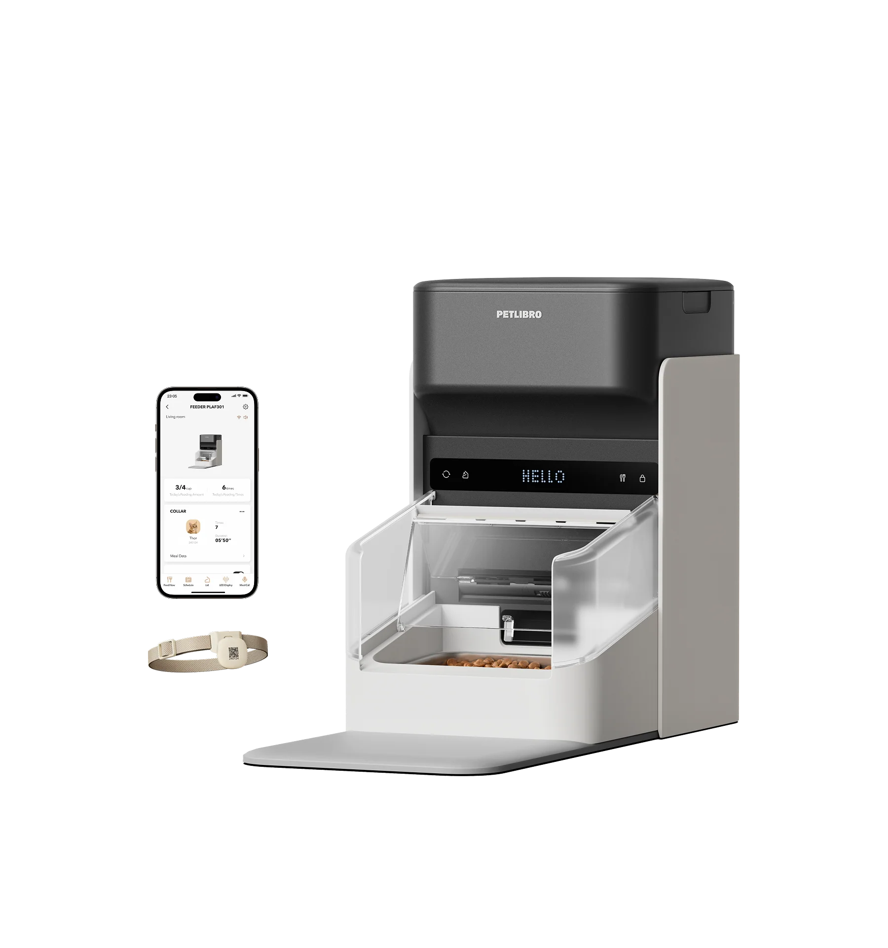 One RFID Smart Feeder with Collar Tag Access and App Scheduling