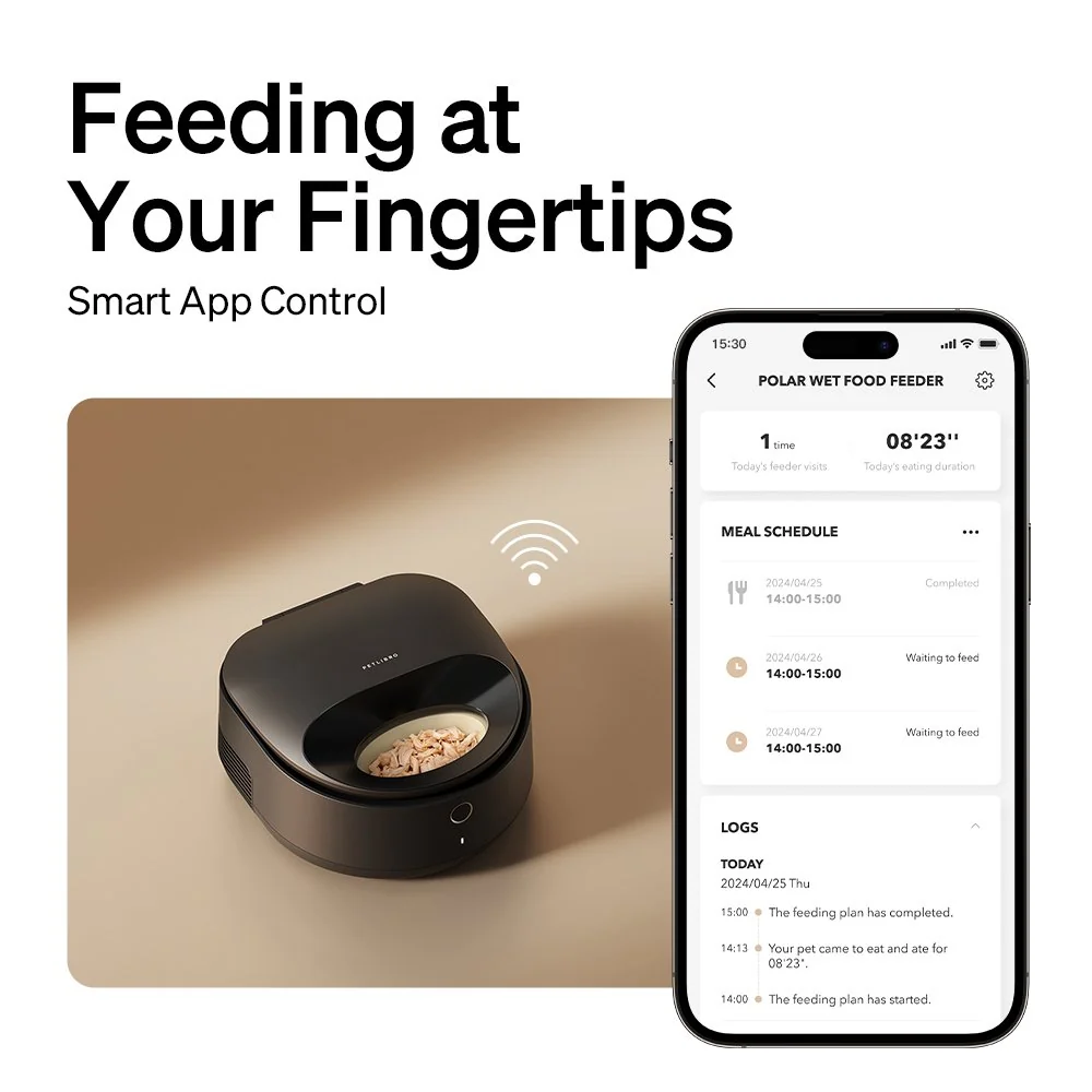 Polar Wet Food Feeder and RFID Smart Fountain Bundle for Multi-Cat Homes