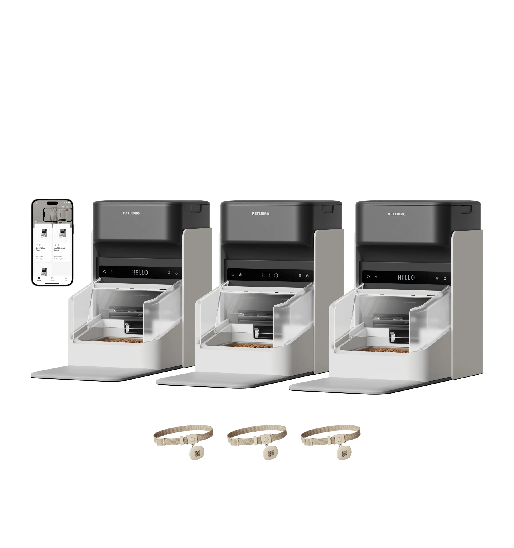 One RFID Smart Feeder with Collar Tag Access and App Scheduling