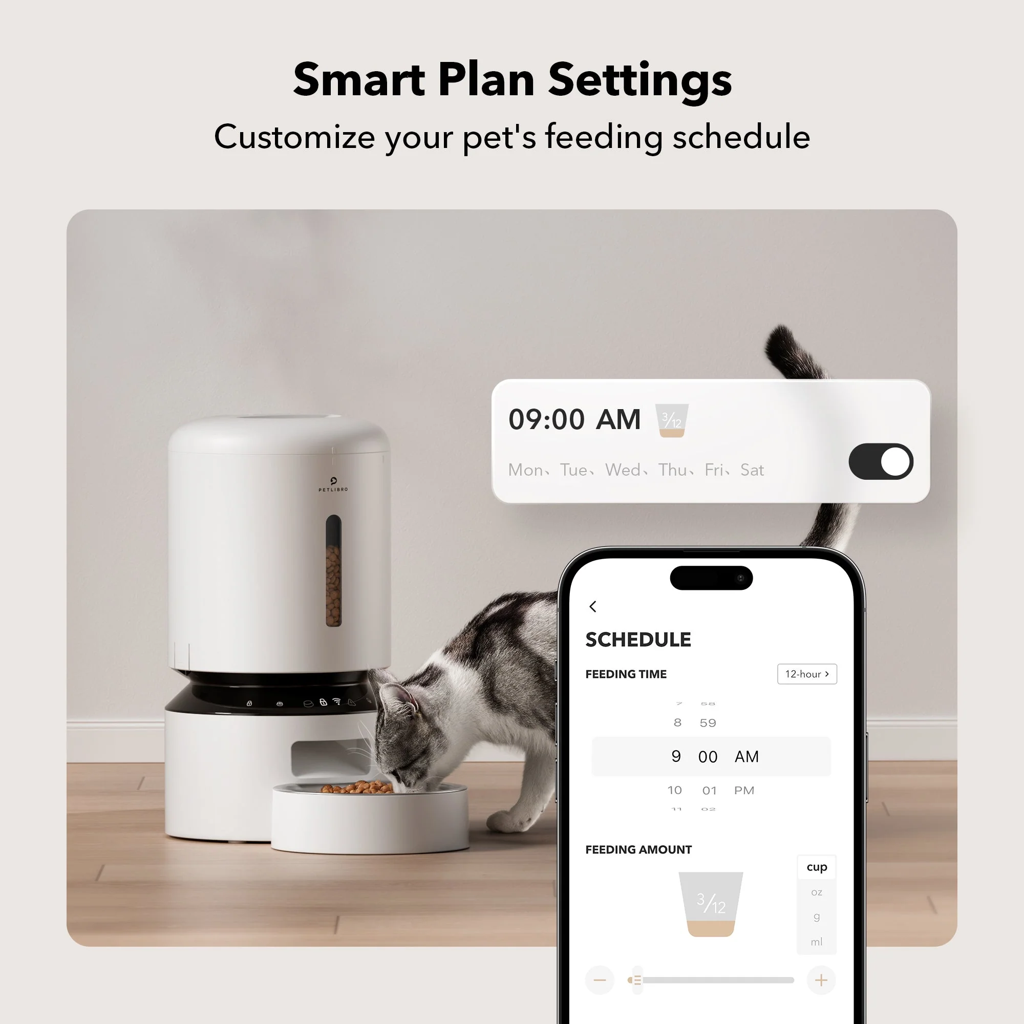 Granary Smart Feeder: Wi-Fi Automatic Pet Feeder with App Control